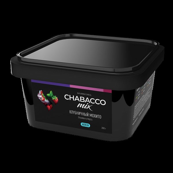 Бестабачная смесь Chabacco Mix Strawberry Mojito Клубничный Мохито  Medium 200 грамм в Норильске