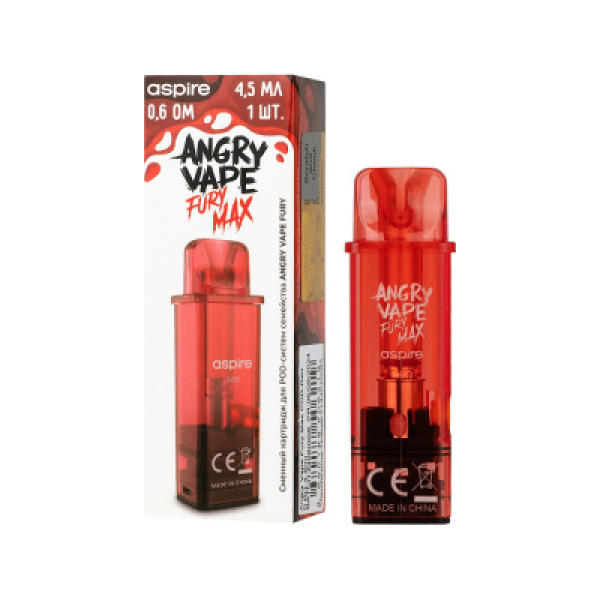Картридж Angry Vape Fury Max Красный 45 мл 0.6 Ом ( 1 шт.) в Норильске
