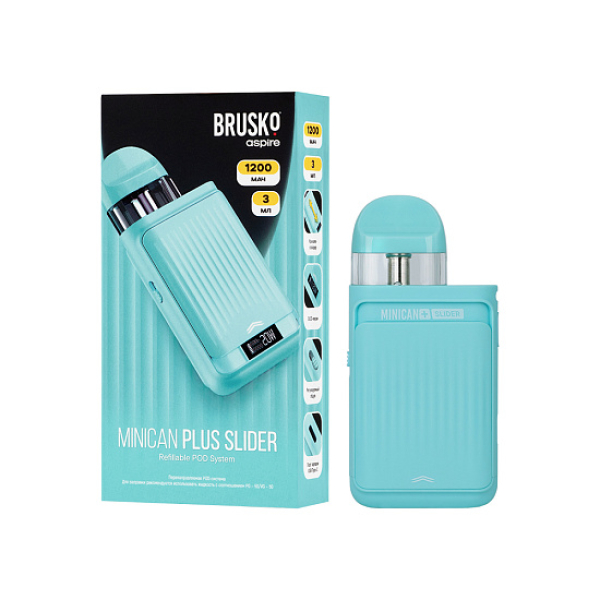POD-система Brusko Minican      Plus Slider Бирюзовый в Норильске