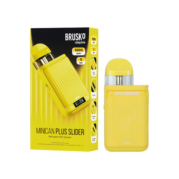 POD-система Brusko Minican      Plus Slider Жёлтый в Норильске