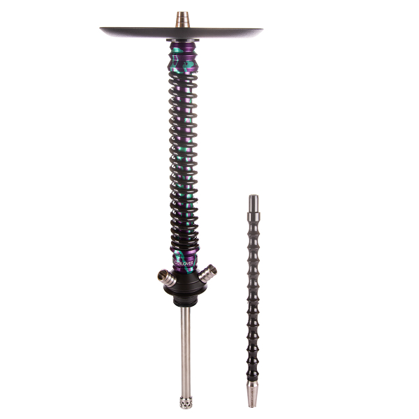 Кальян Mamay Customs Coilover Большой  Пурпурный/бирюзовый Сплеш Чёрный в Норильске