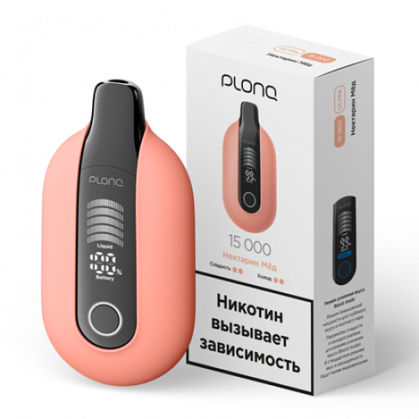 Электронная сигарета Plonq Ultra Нектарин Мёд 12000 затяжек в Норильске